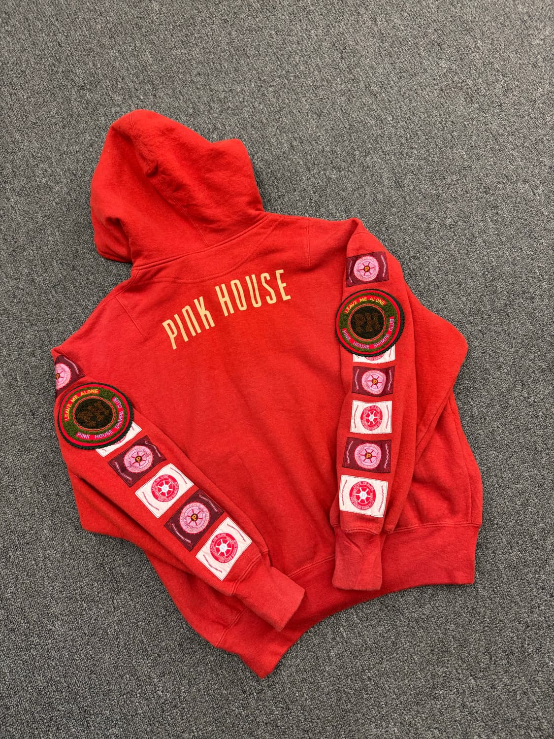 OS)Pink House 빈티지 패치 버건디 후드 자켓 상품이미지4