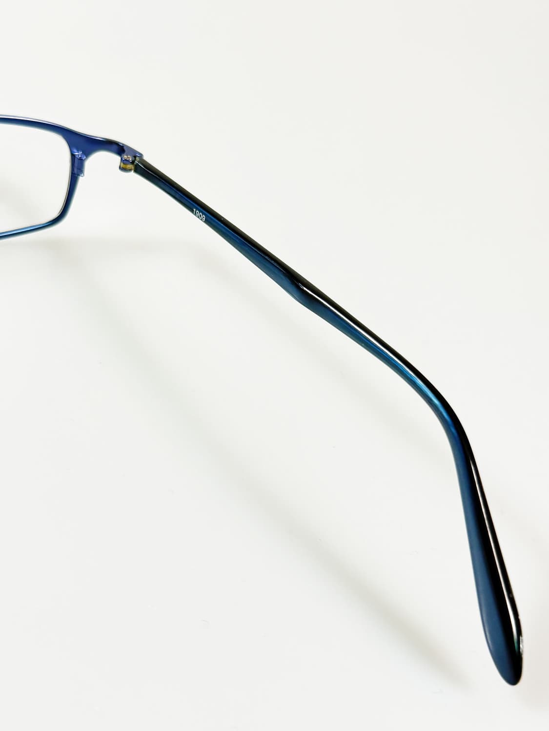 90s MOON STAR 블루 메탈릭 슬림스퀘어 빈티지 안경 상품이미지6