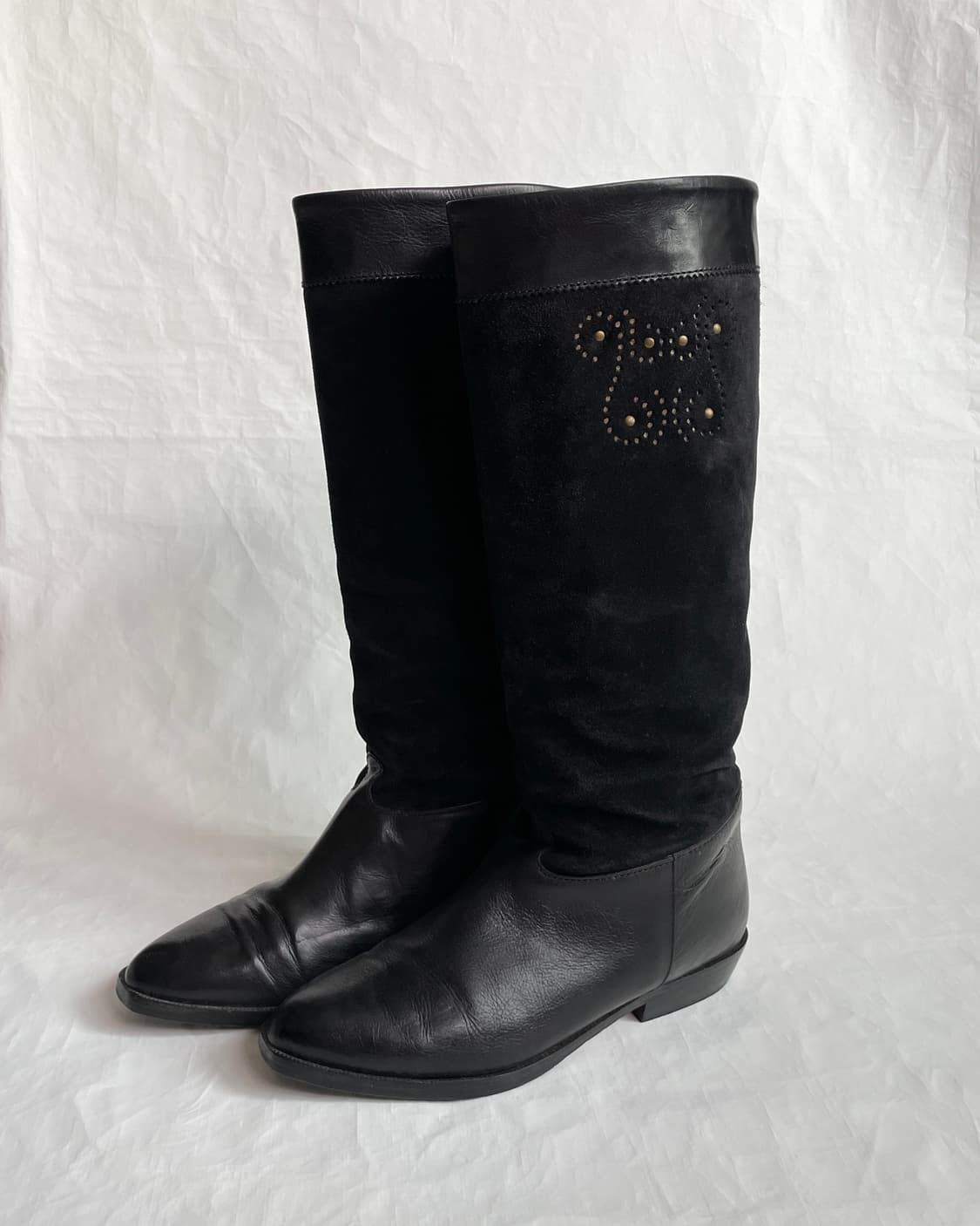 90s Made in Italy 빈티지 스웨이드 롱 부츠 상품이미지1