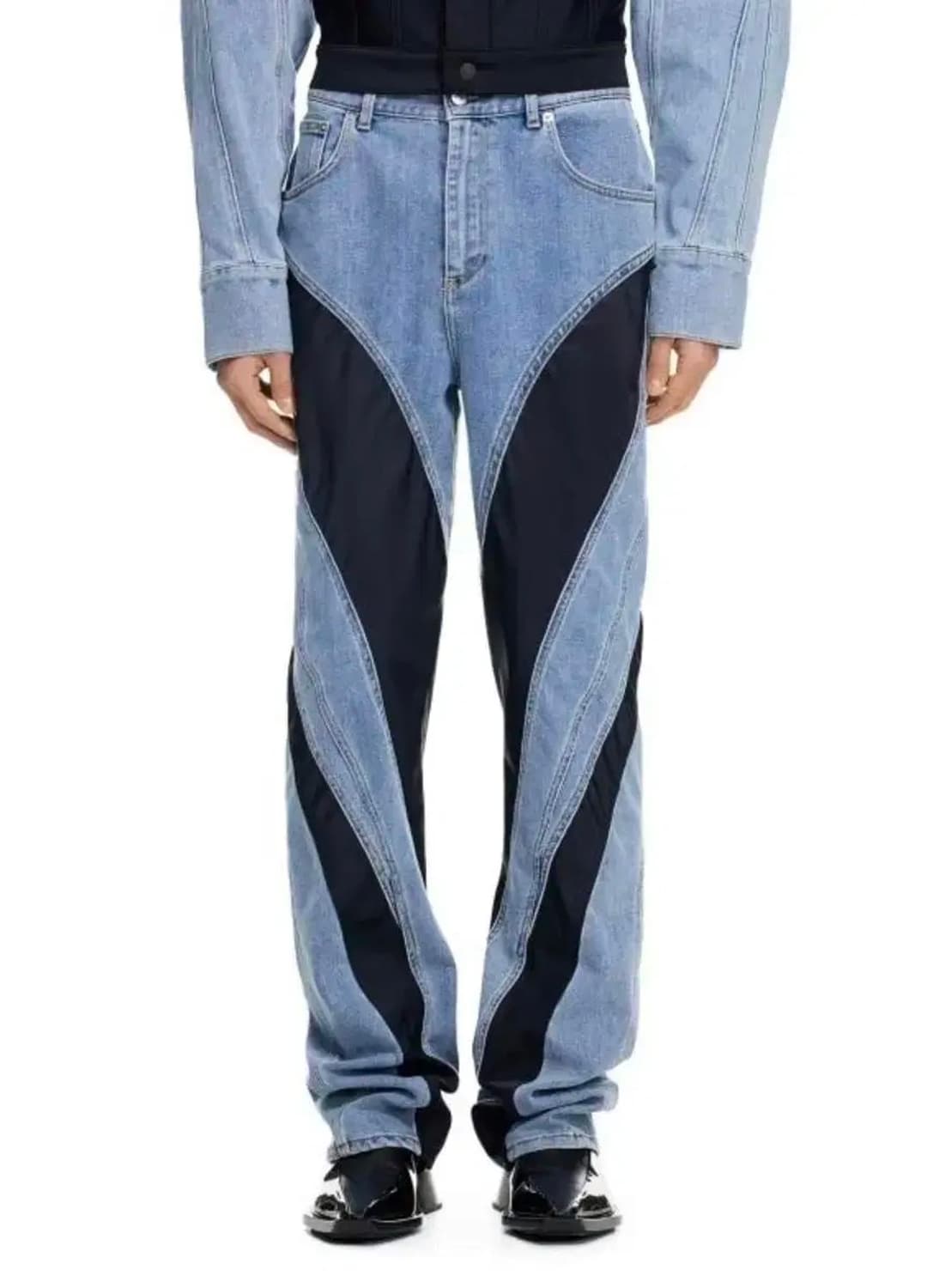 뮈글러 h&m 스파이럴 데님 팬츠 46사이즈 상품이미지1