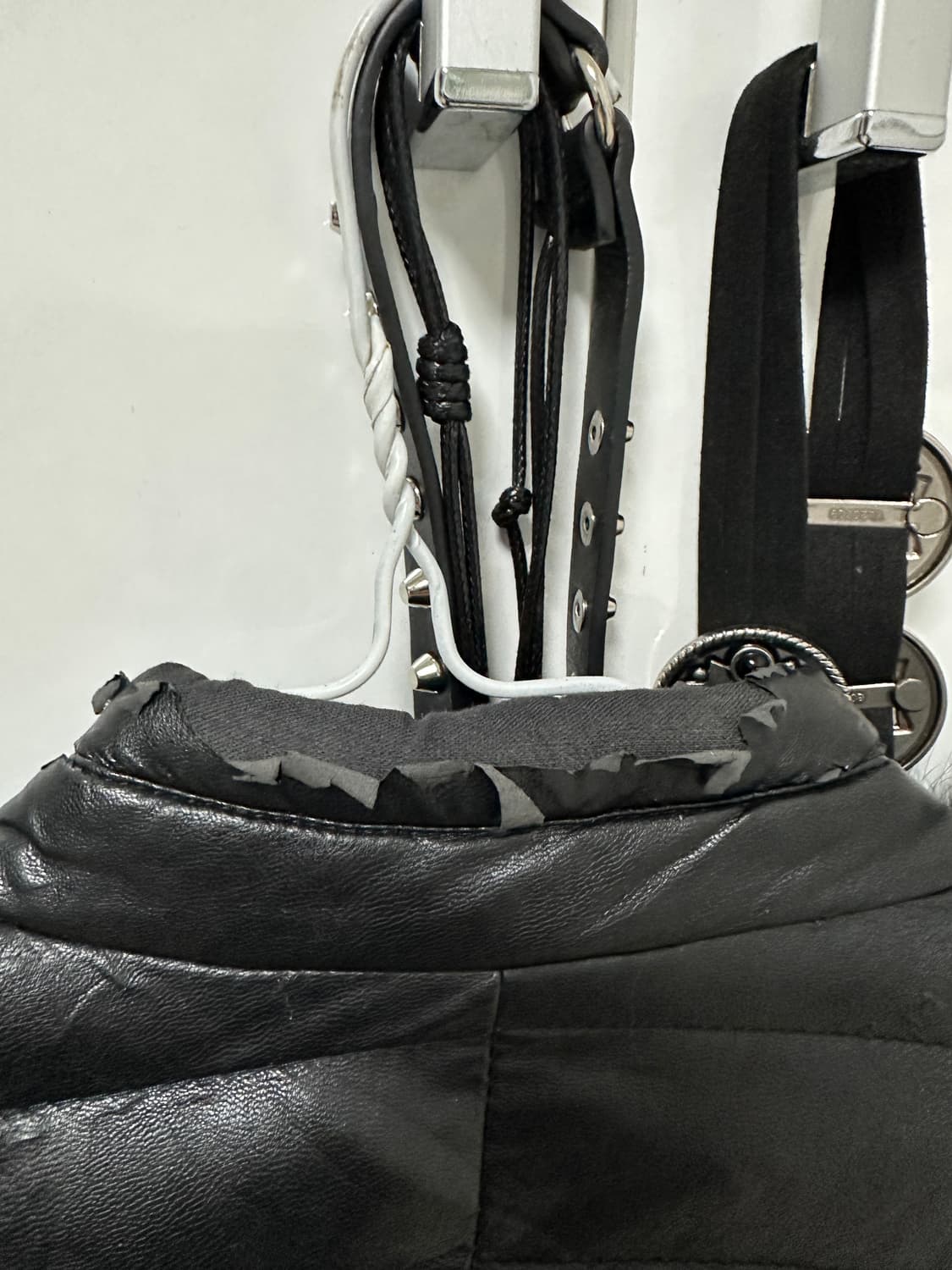 바이커 퍼 레더 자켓 상품이미지9