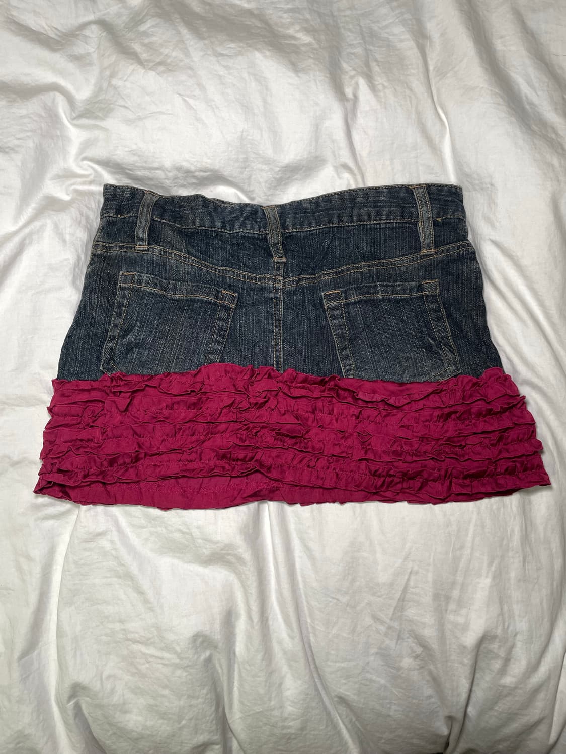 키치 빈티지 프릴 디테일 워싱 청치마 frill skirt  상품이미지2