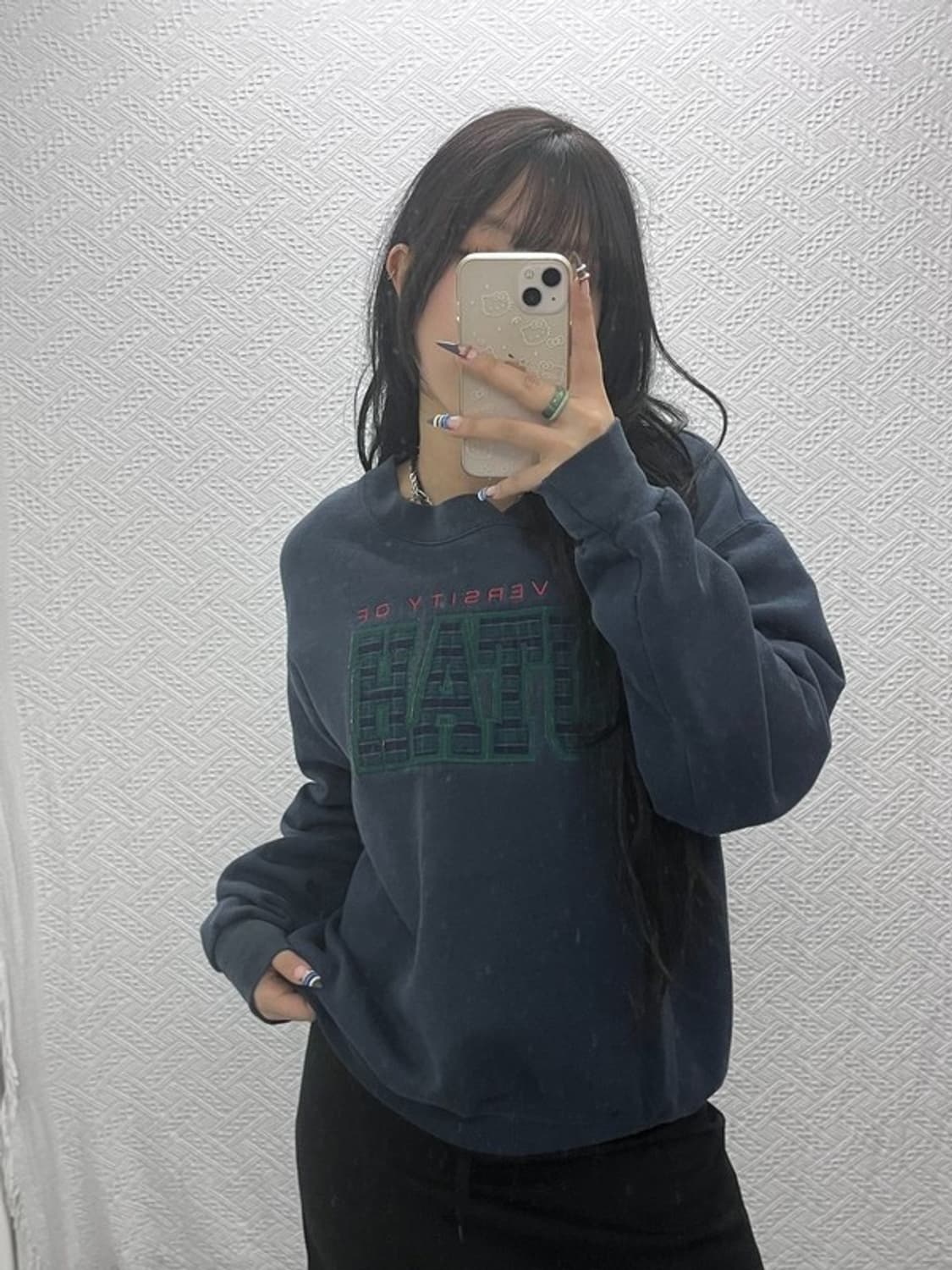 잔스포츠 올드스쿨 레트로 체크로고 약기모 맨투맨 M C07789 상품이미지1