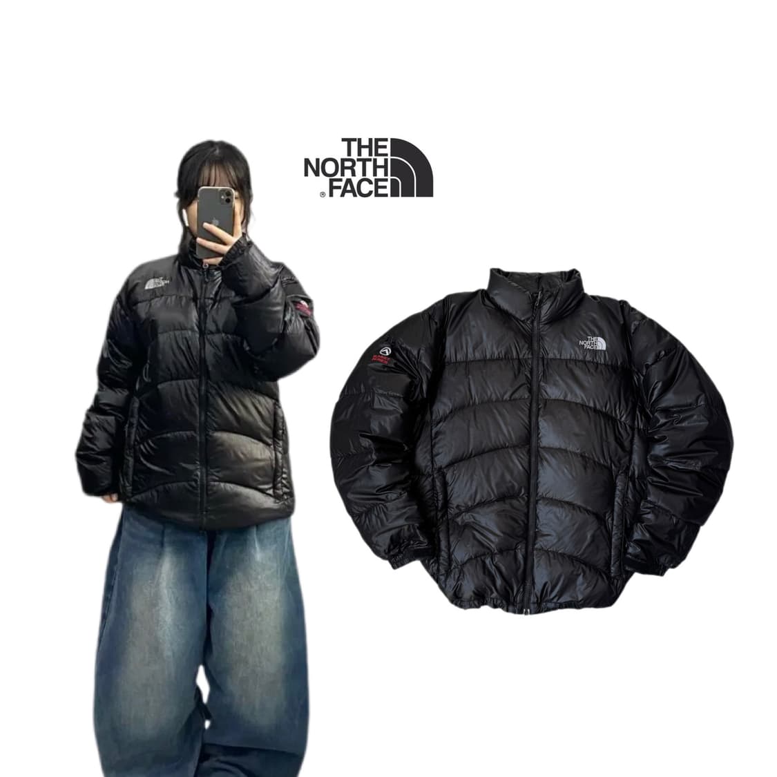 노스페이스 고프코어 써밋시리즈 덕다운 애벌레 경량패딩 블랙 상품이미지1