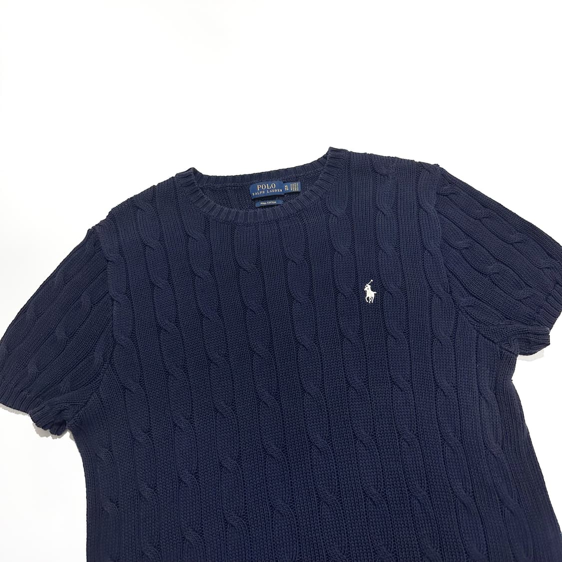 폴로 신형 화이트포니 꽈배기 반팔 니트 상품이미지2