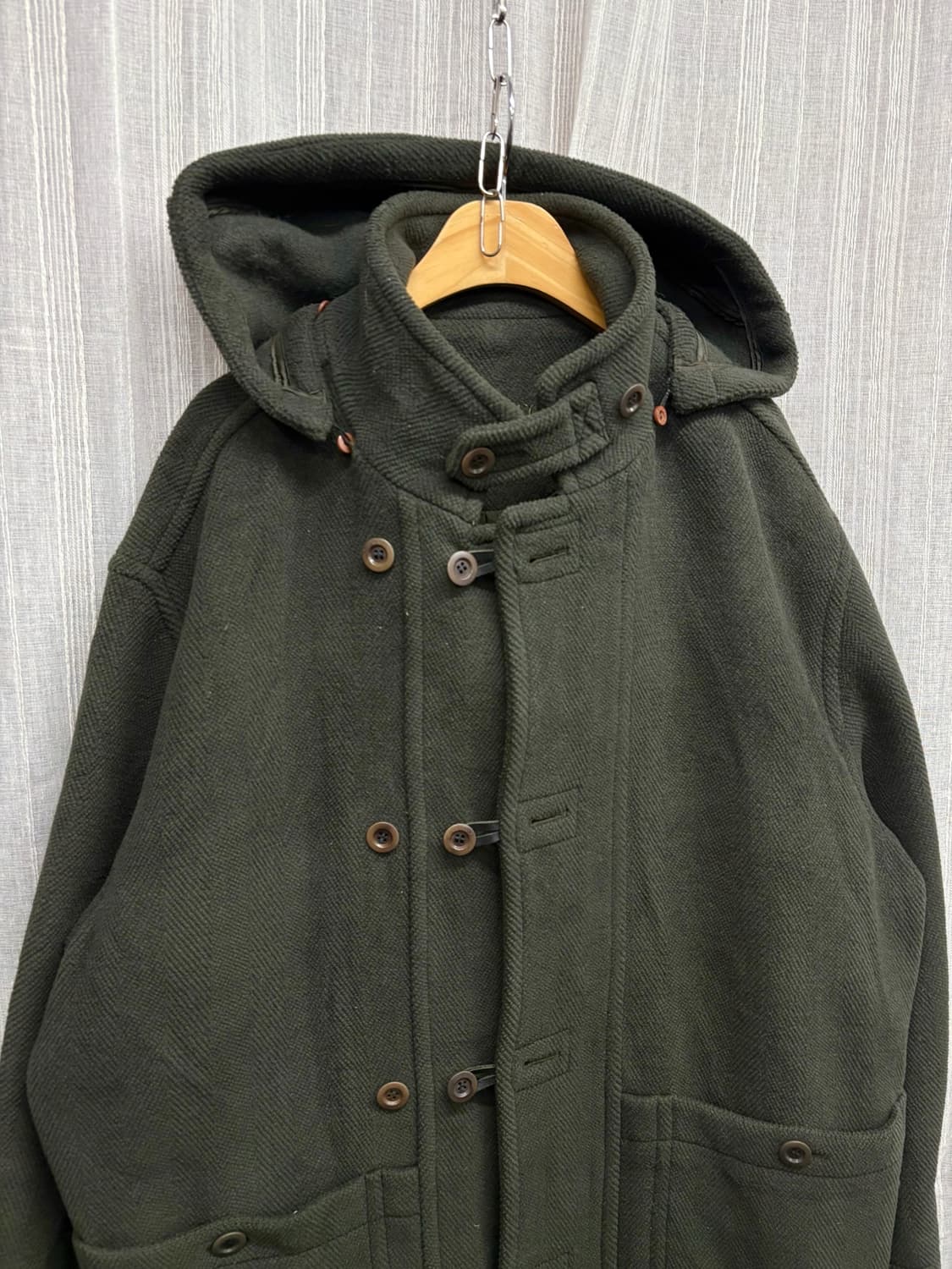 피에르가르뎅 카키 더블 브레스티드 후드 더플 코트 상품이미지6