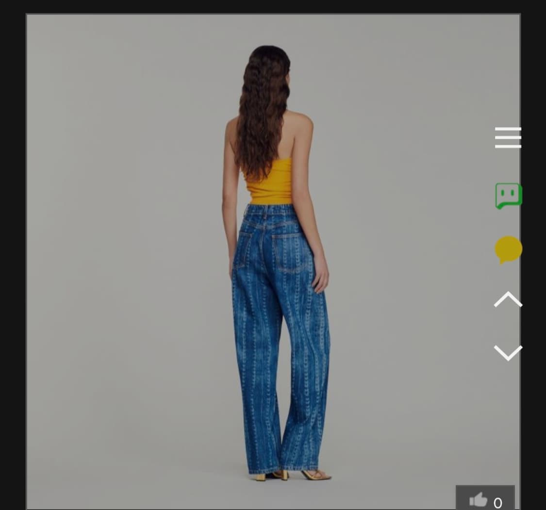 산드로(SANDRO) 정품 레이저 스트라이프 와이드 데님 팬츠 (36사이 상품이미지5