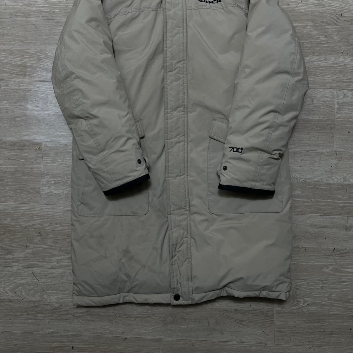 아이더 키즈 덕다운 700 후드 롱패딩 점퍼 [베이지] 150 상품이미지3