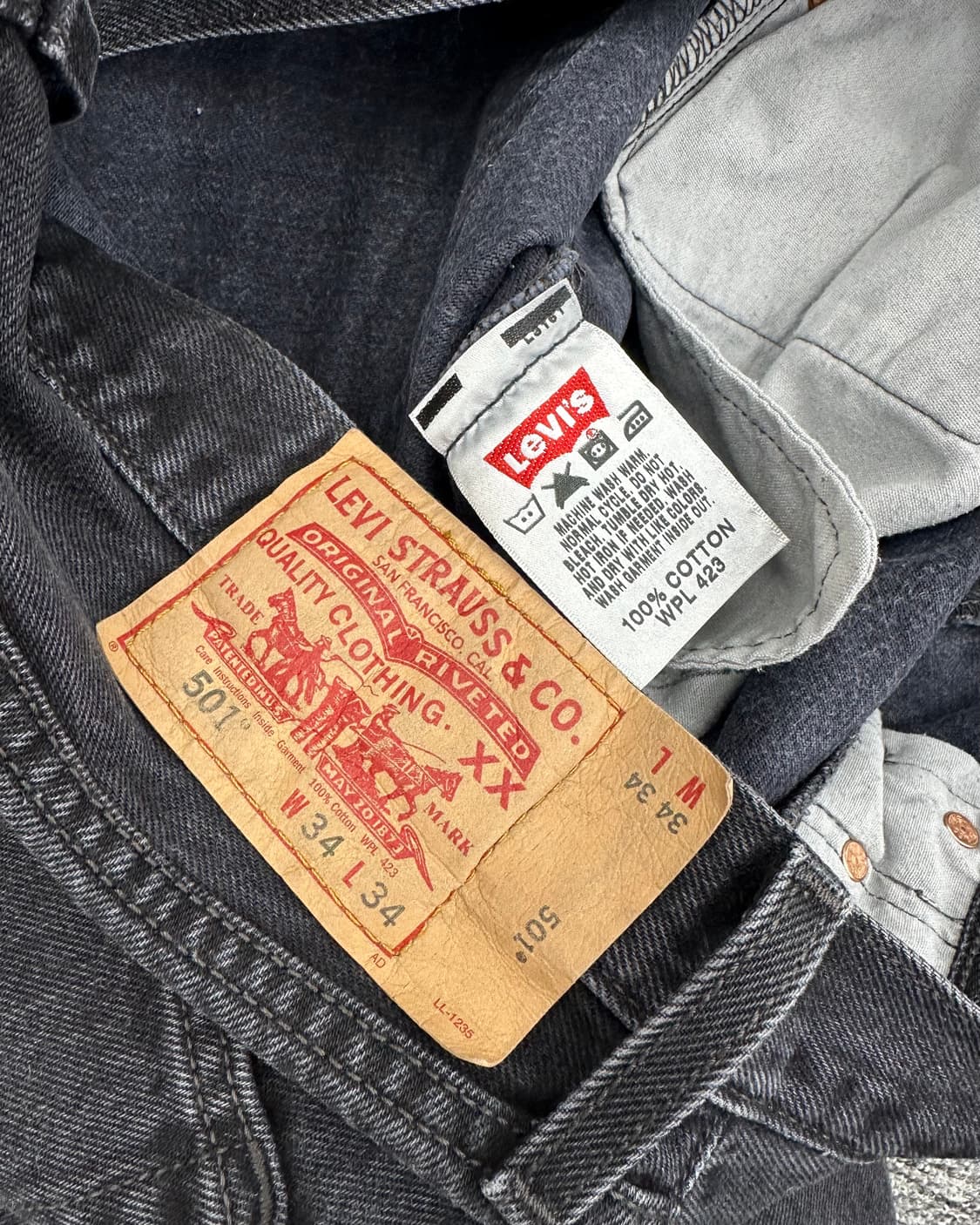 (허단44)00'S 리바이스 501 워싱블랙-M1106 상품이미지4