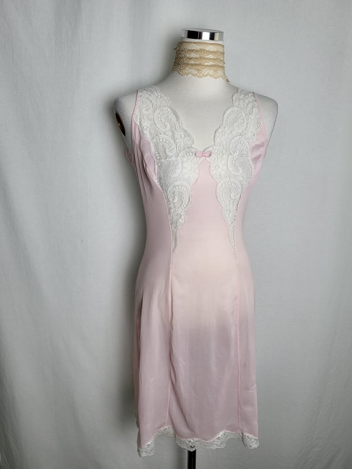 빈티지 파스텔 핑크 슬립 원피스 상품이미지2