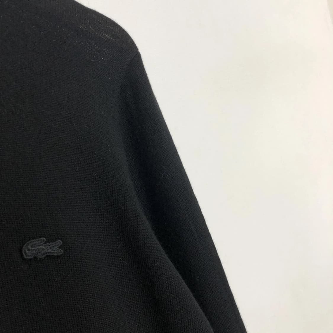 라코스테 정품 메리노울 머슬핏 봄가을 니트 블랙 상품이미지2