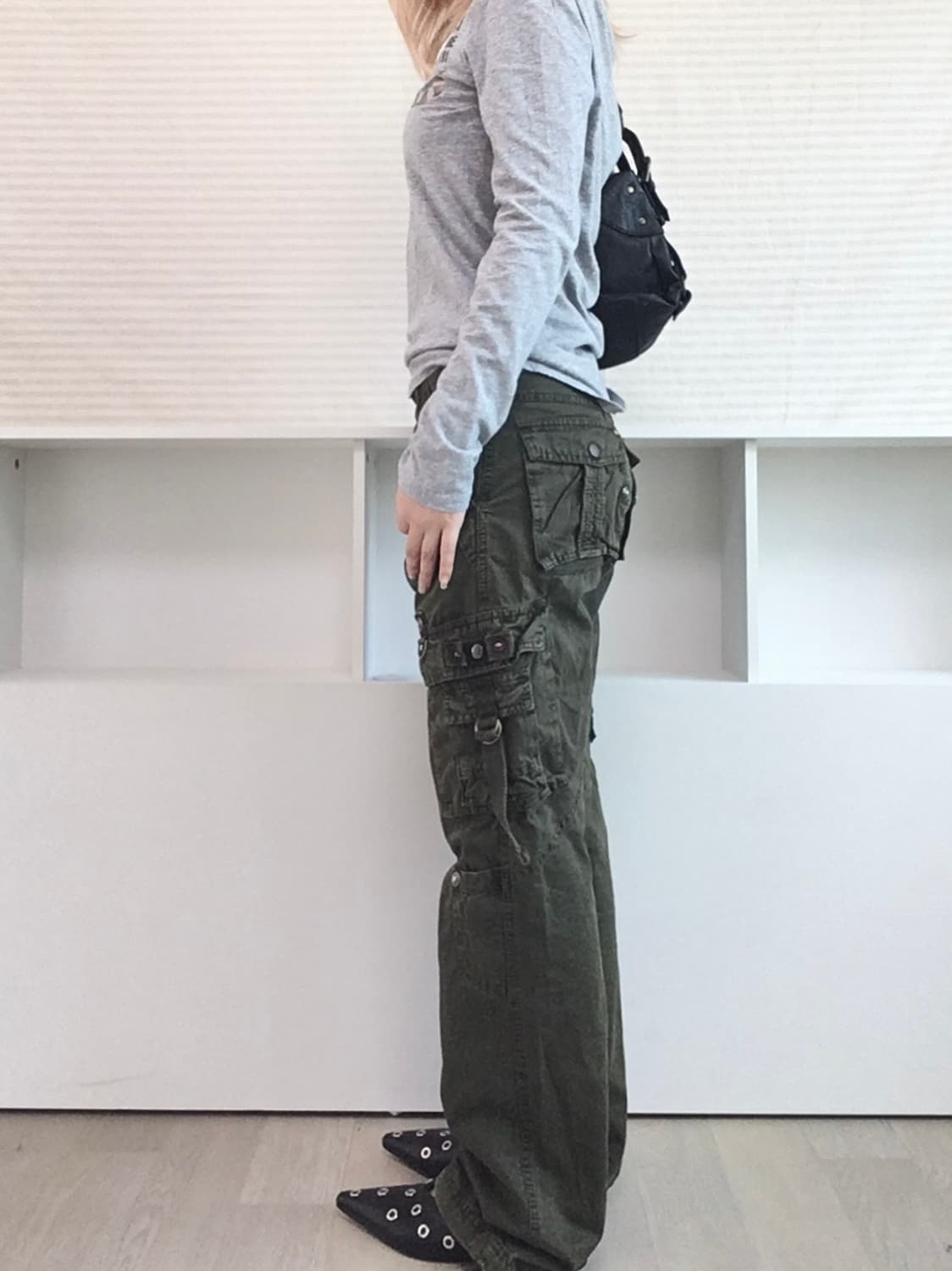 jpn vintage y2k khaki cargo pocket pants 상품이미지4