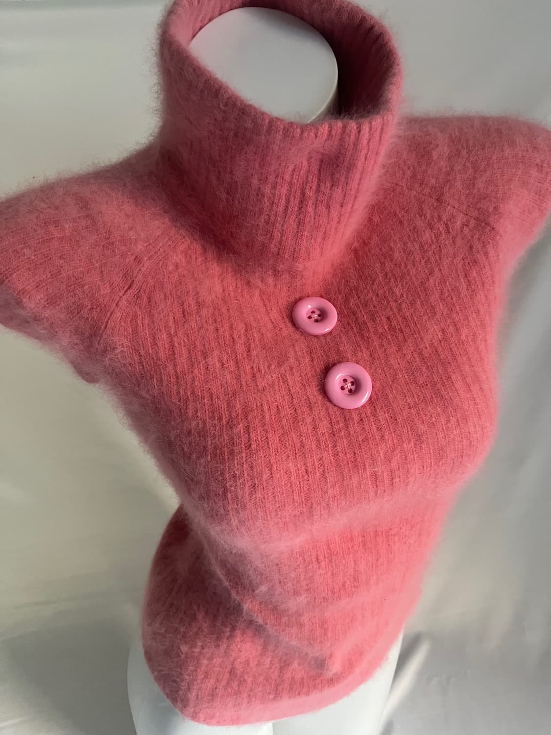 Angora pink button knit 상품이미지4