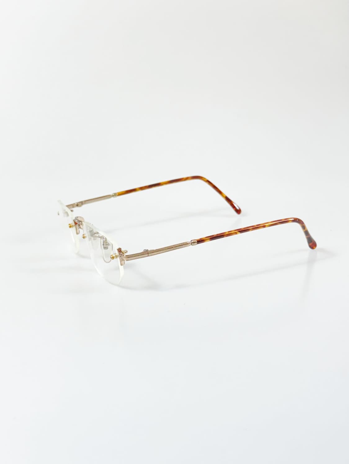 90s PARIM 무테 골드메탈 스퀘어 빈티지 안경 상품이미지3