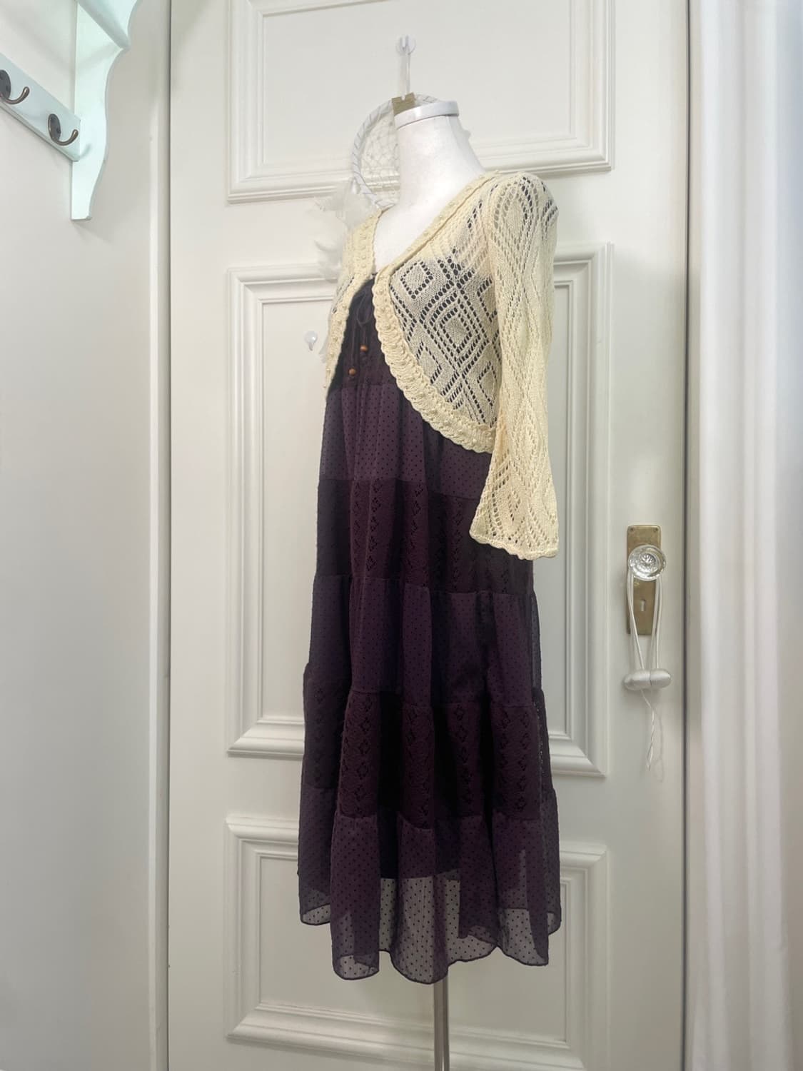 butter cream pearl point crochet bolero 상품이미지3