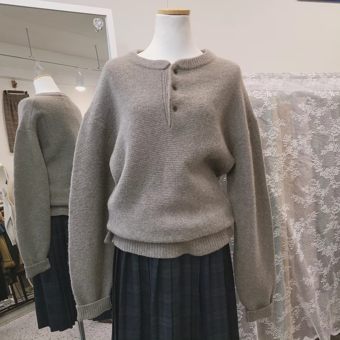 저널스탠다드 해밀턴램스울 그레이 니트 상품이미지7