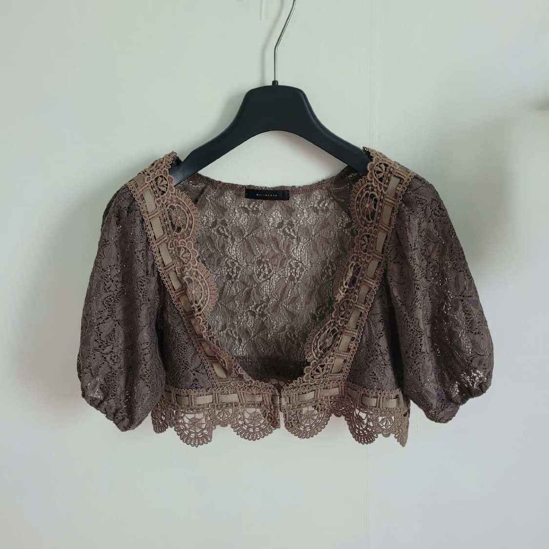 뮤트브라운 크롭 반팔 가디건 상품이미지2