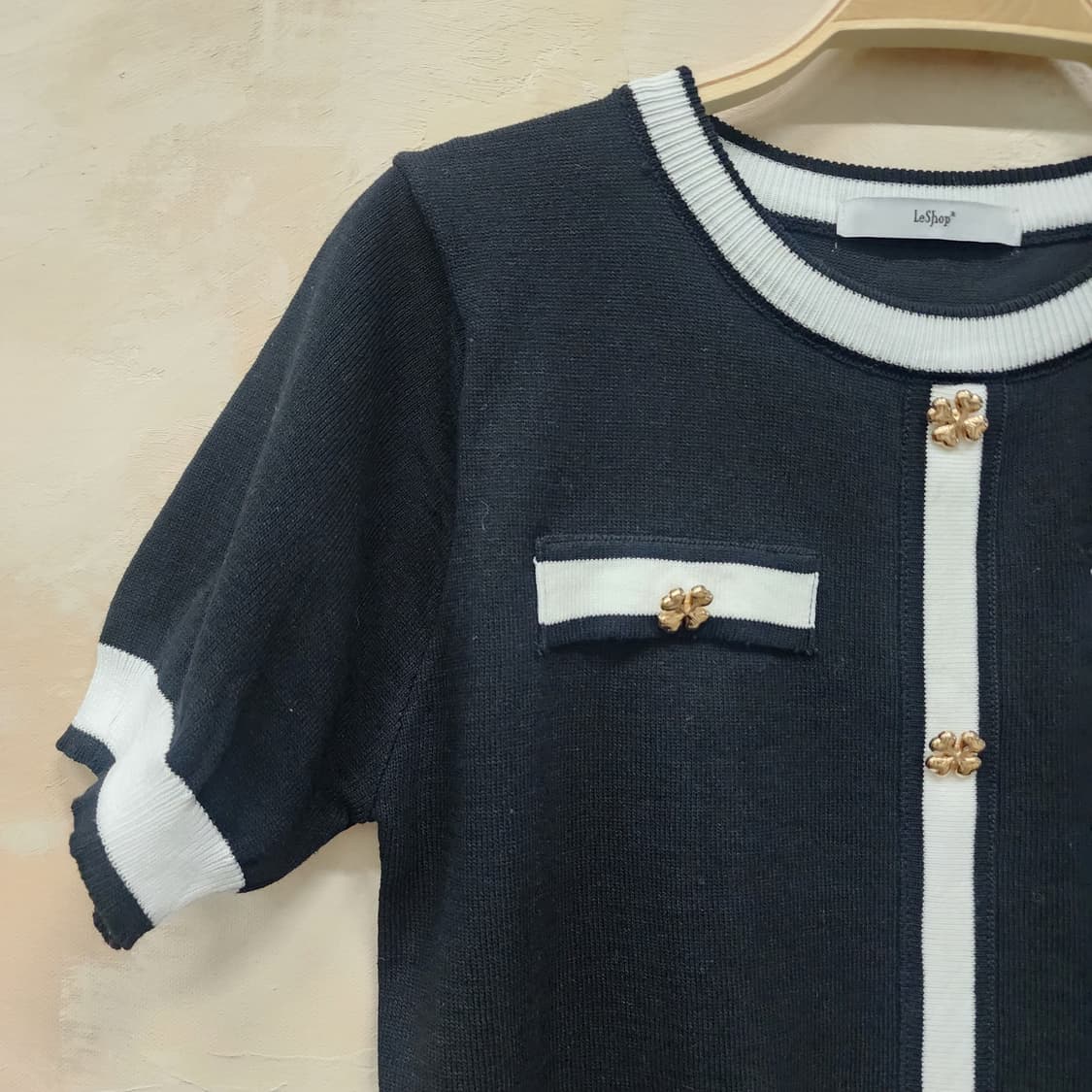 르샵 블랙 배색 가디건 상품이미지3