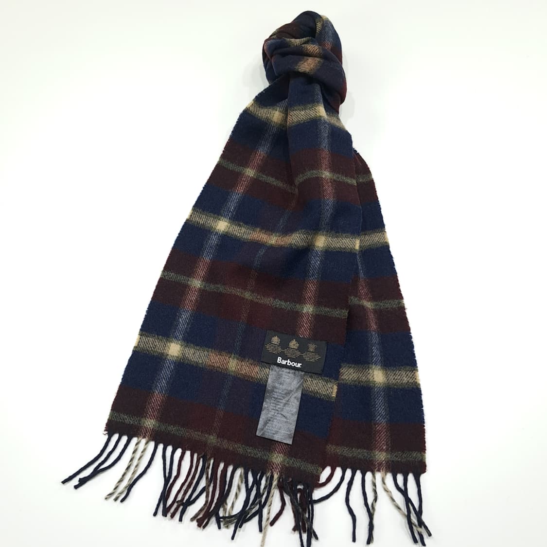 MX368 바버 버건디 & 네이비 클래식 타탄 100% 울 머플러 상품이미지2