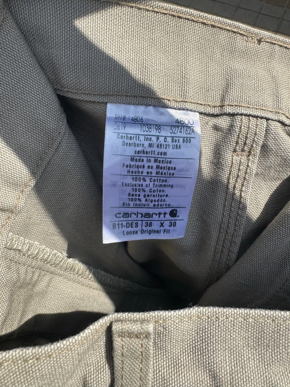 칼하트 싱글니 38x30 상품이미지4