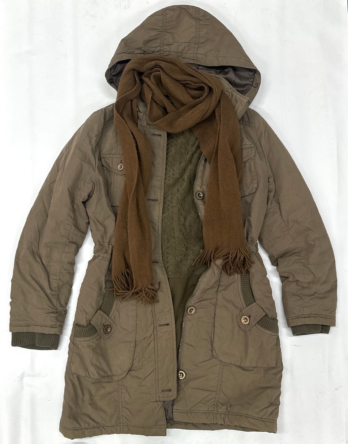 🍀아오이유우의 히피 모리걸  야상 코디세트🍀 그런지 브라운 스커트 상품이미지2