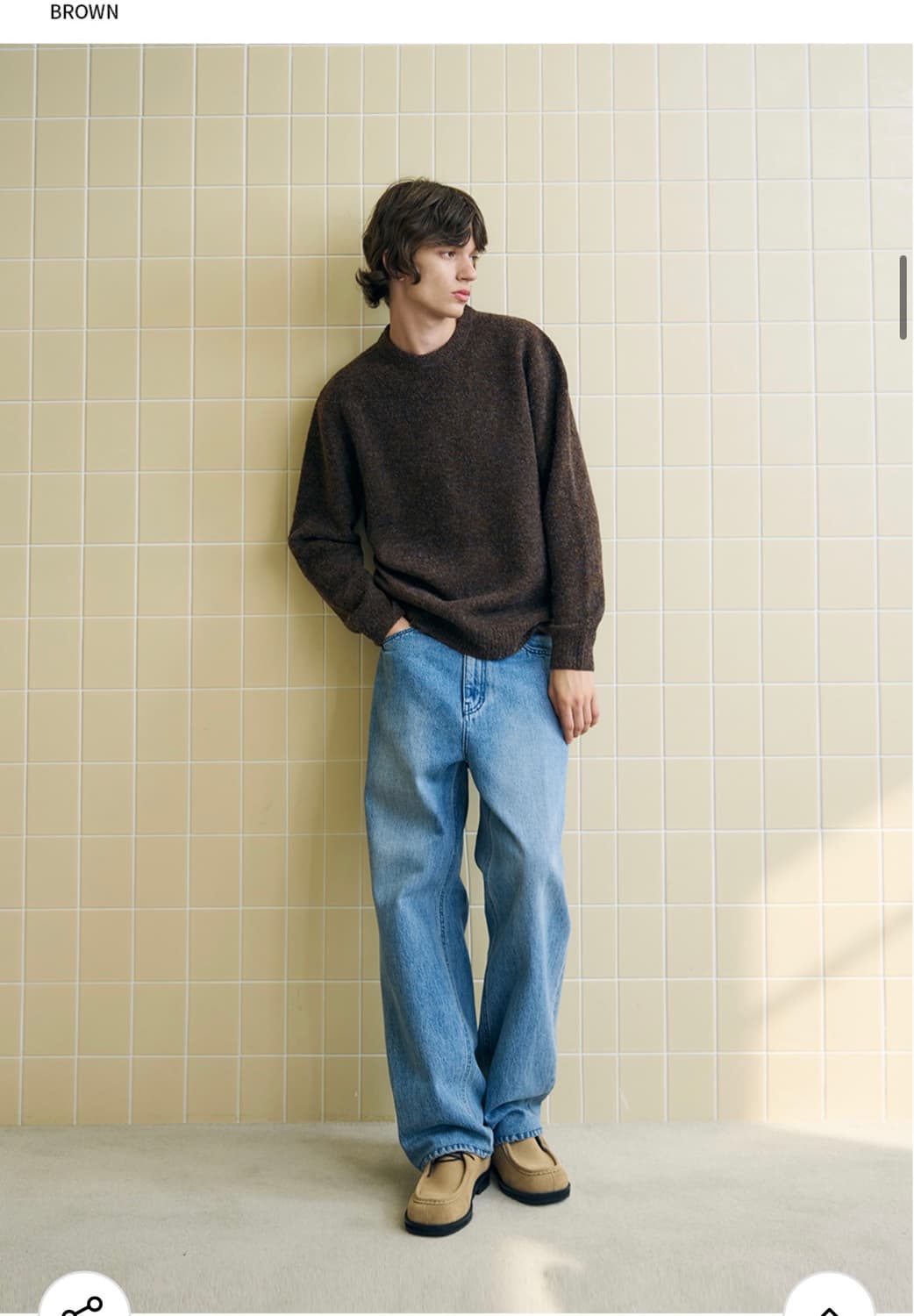 (새상품)(L) 드로우핏 울 블렌딩 헤어리 니트 [BROWN] 판매 상품이미지5