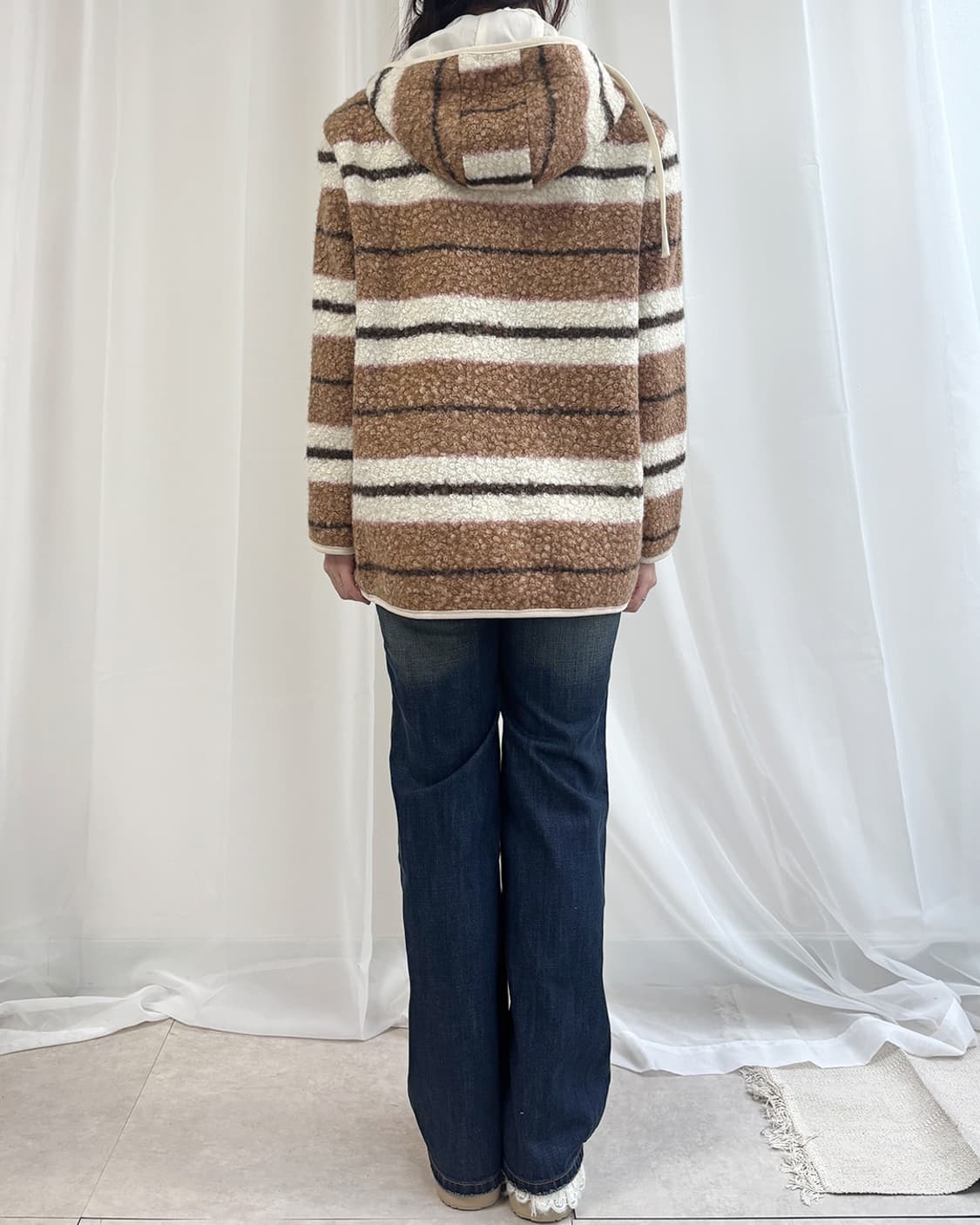 nerd bear boucle stripe hoodie jumper 상품이미지4