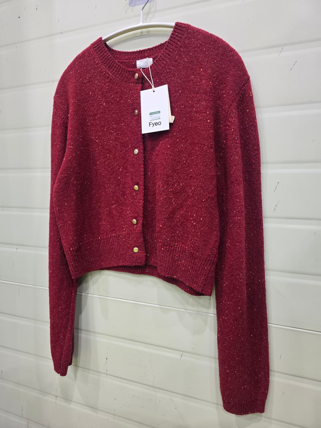 Fyeo 포유온 레드 트위드 니트 가디건 F 상품이미지5