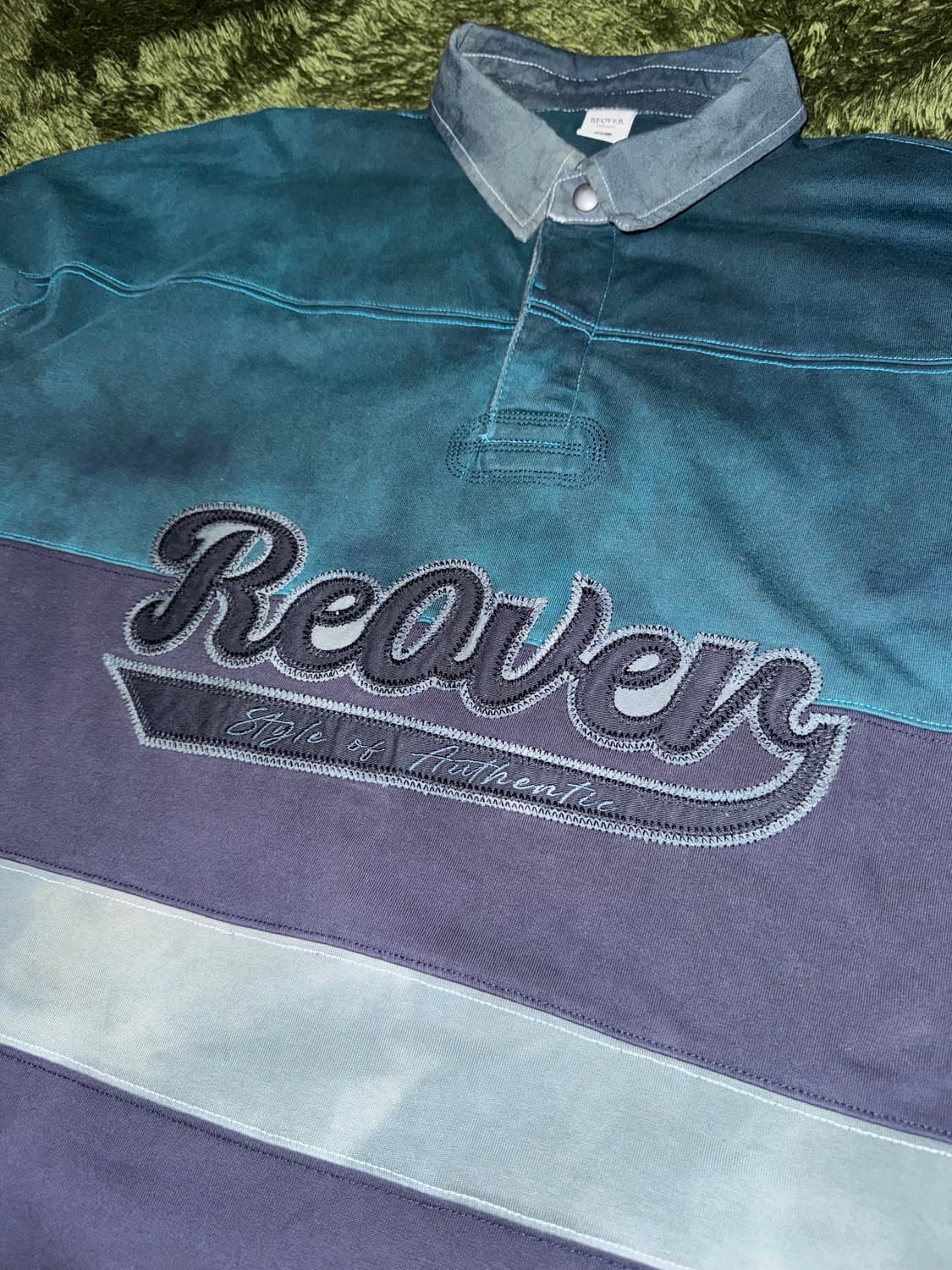 [XL] 리오버 올드스쿨 코튼 럭비 롱슬리브 핸드 다잉 상품이미지5