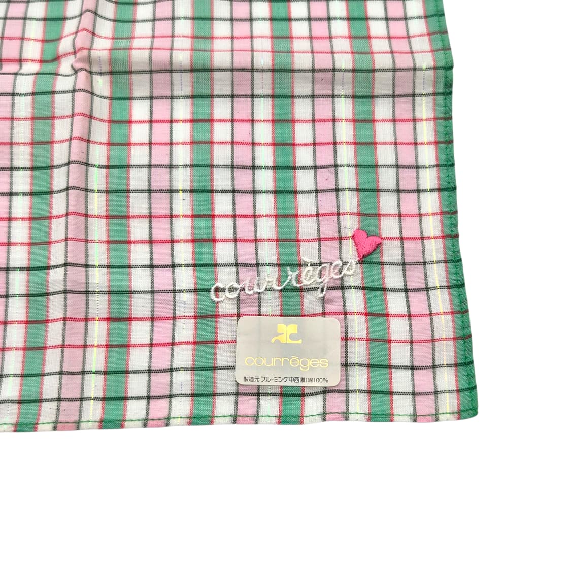 90s 꾸레쥬 레트로 타탄 체크 패브릭 손수건 상품이미지3
