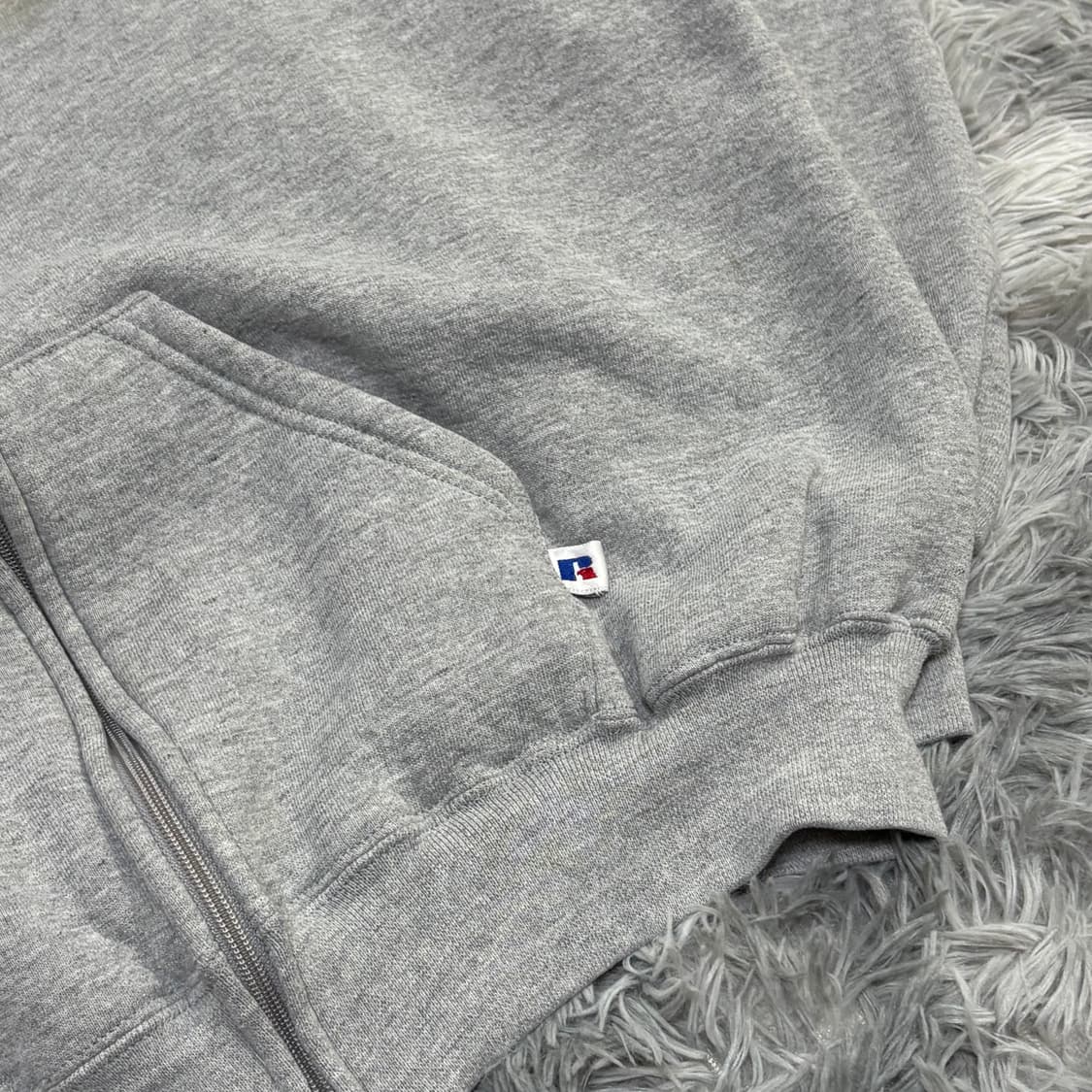 90s Russell Zip Hoodie Gray 상품이미지4