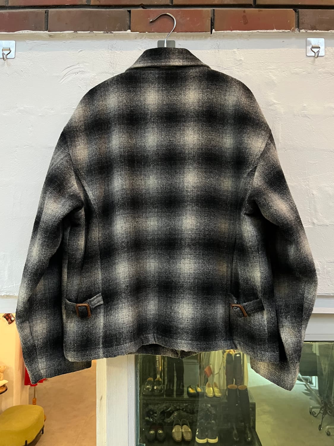 Creation Cube 옴브레 체크 울 자켓 L 상품이미지6