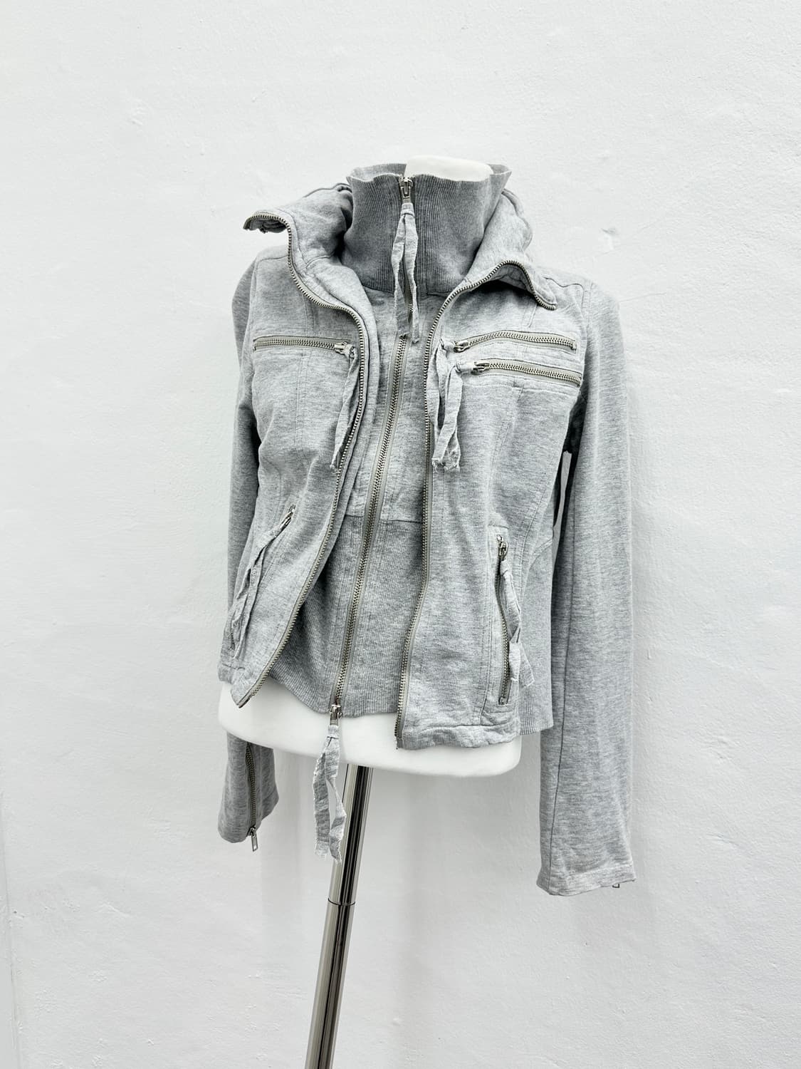 JPN high neck zipper layered jacket 2way 상품이미지2