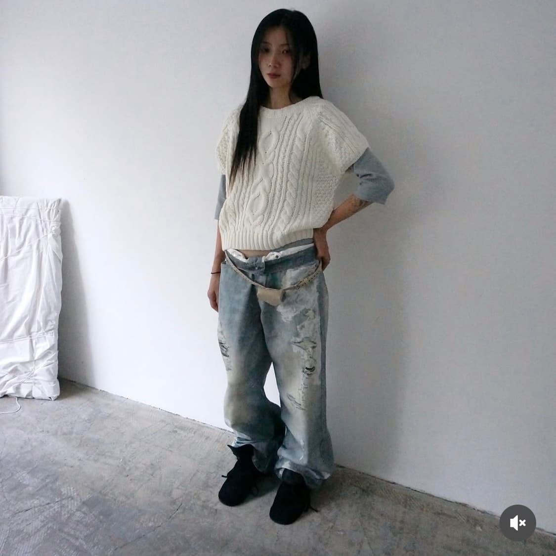 비센사이 비삼샵 bsensai 레이스 데미지 워싱 팬츠 상품이미지2