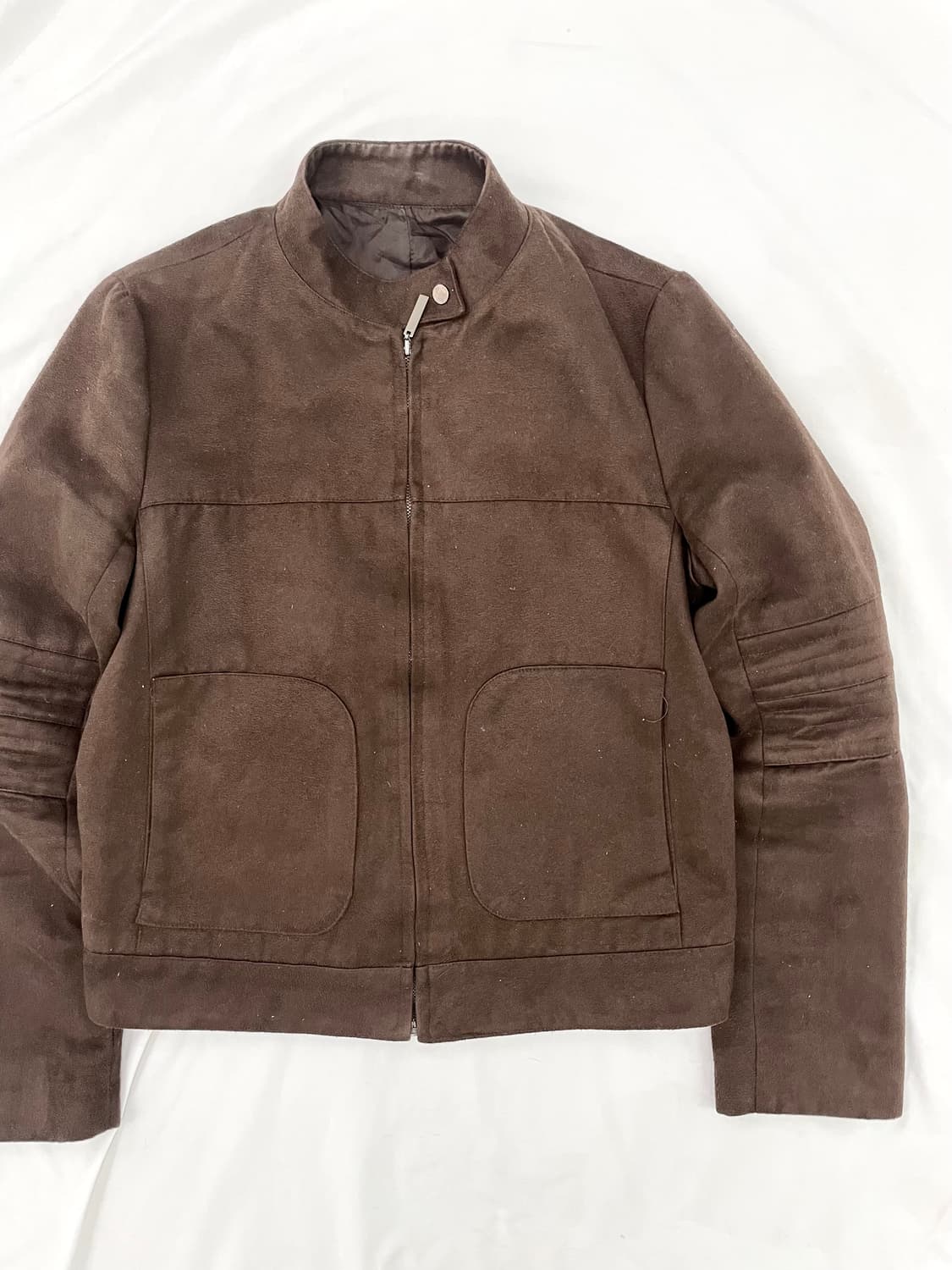 brown suede biker jacket 상품이미지4
