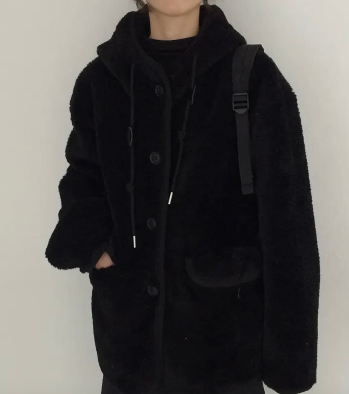 미리내로 라이크 덤블 후드 점퍼 [블랙] 상품이미지2