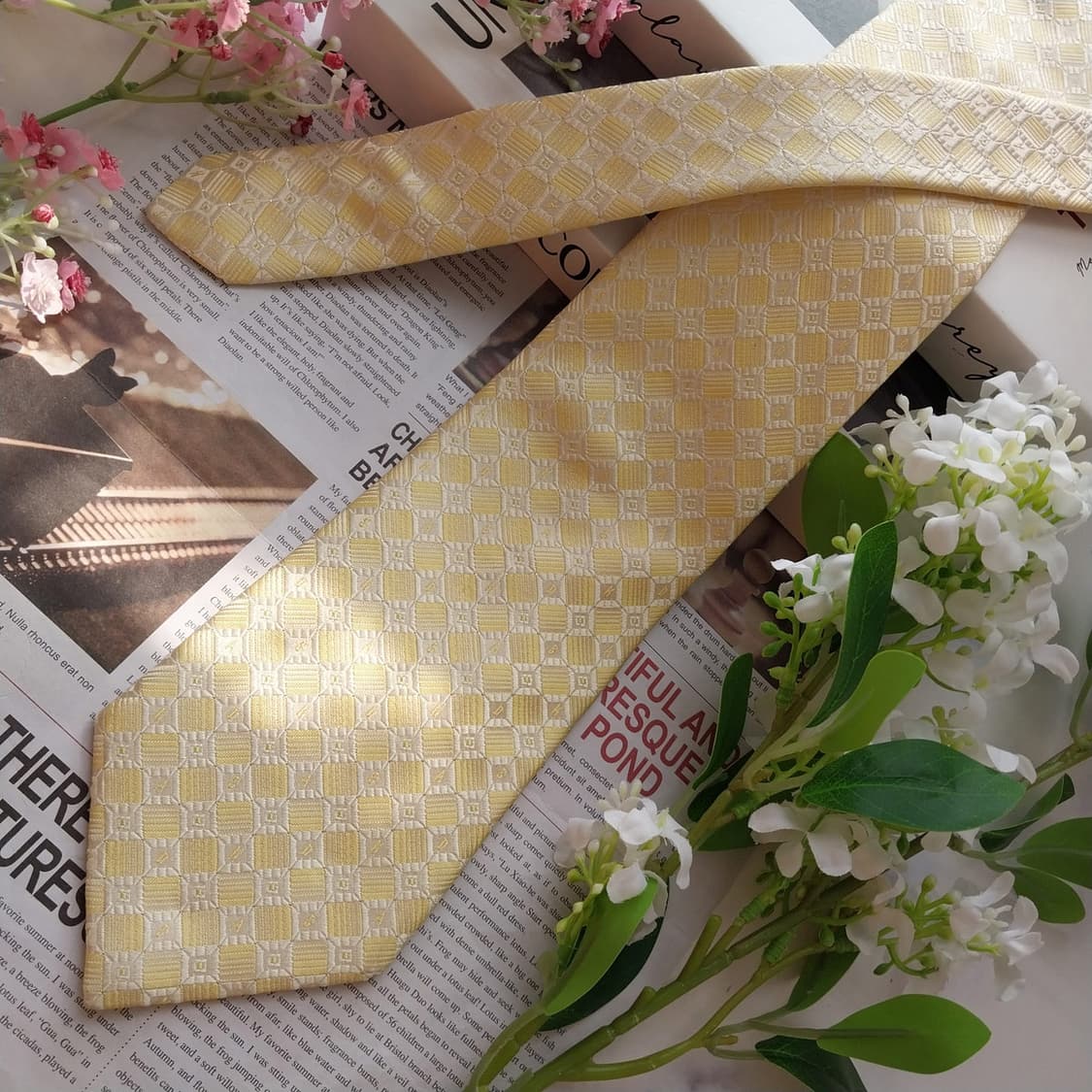 DAKS 닥스 실크 레몬 체크 패턴 넥타이 9cm A등급 K2371
 상품이미지3