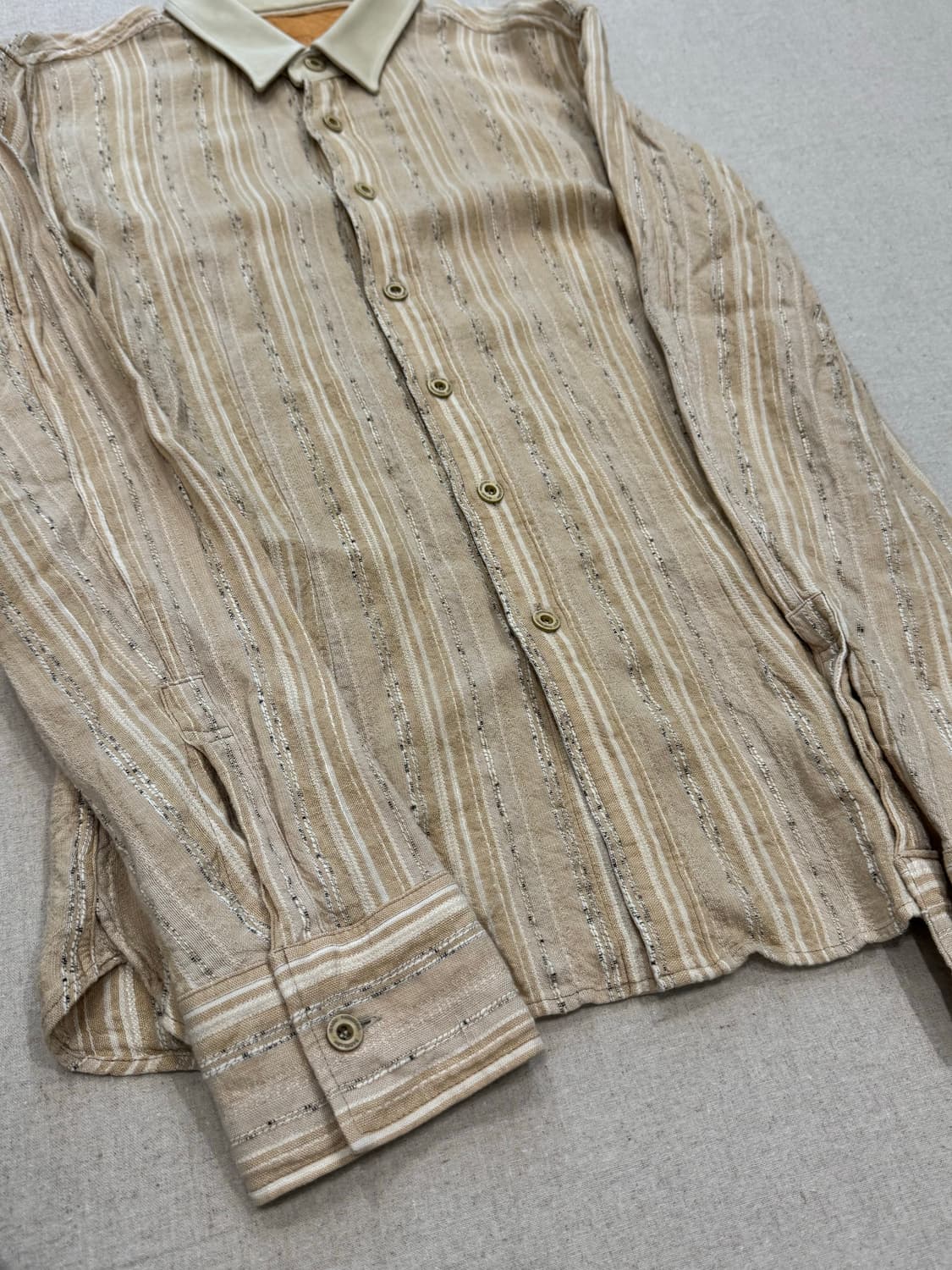 이사무 카타야마 백래쉬 린넨 쉽레더 카라 셔츠 상품이미지6