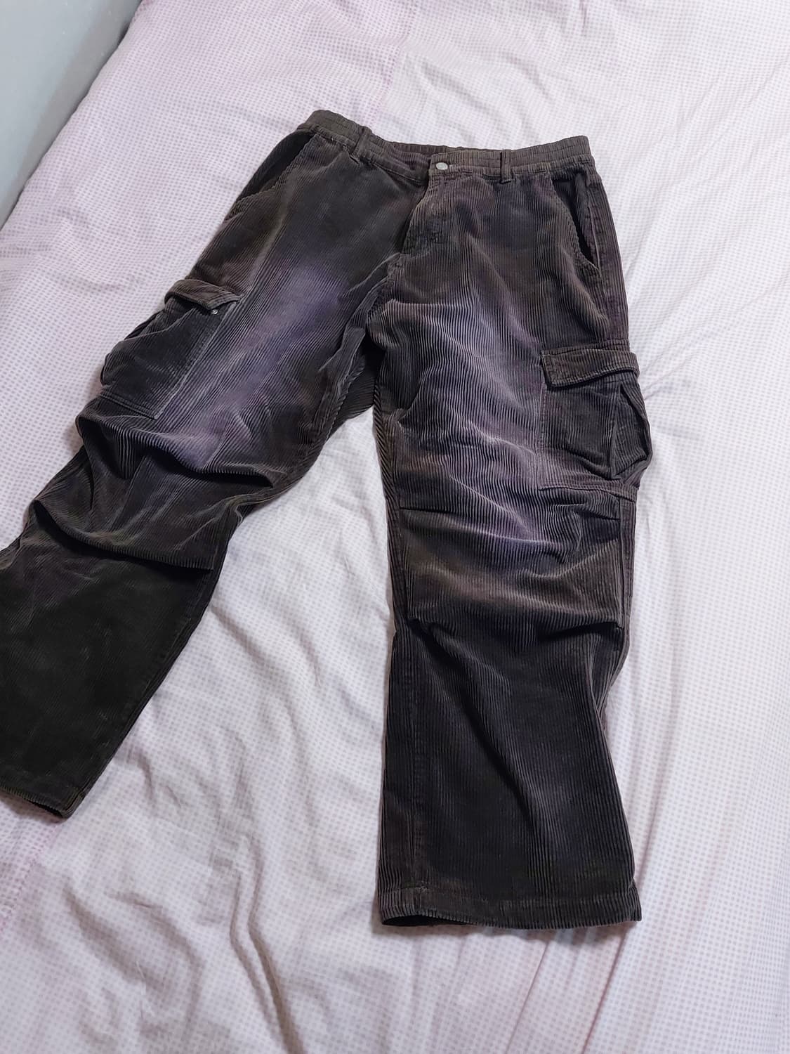 엑스톤즈 워싱 코듀로이 카고 파라슈트 팬츠 (BROWN) 상품이미지2