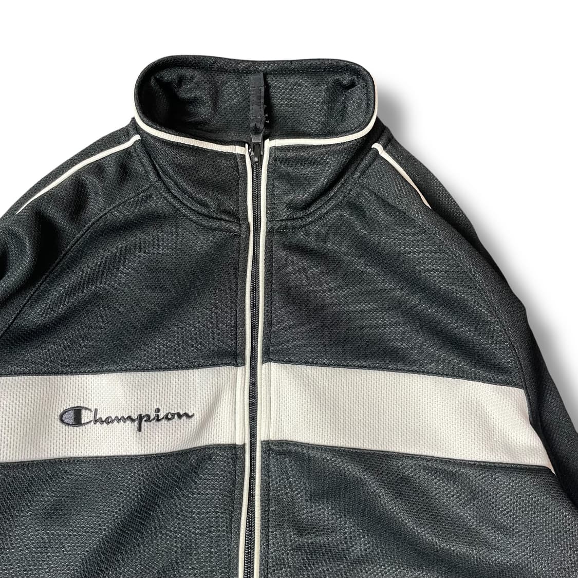 챔피온 키즈 블랙 화이트 로고 포인트 메쉬 집업 140 상품이미지3