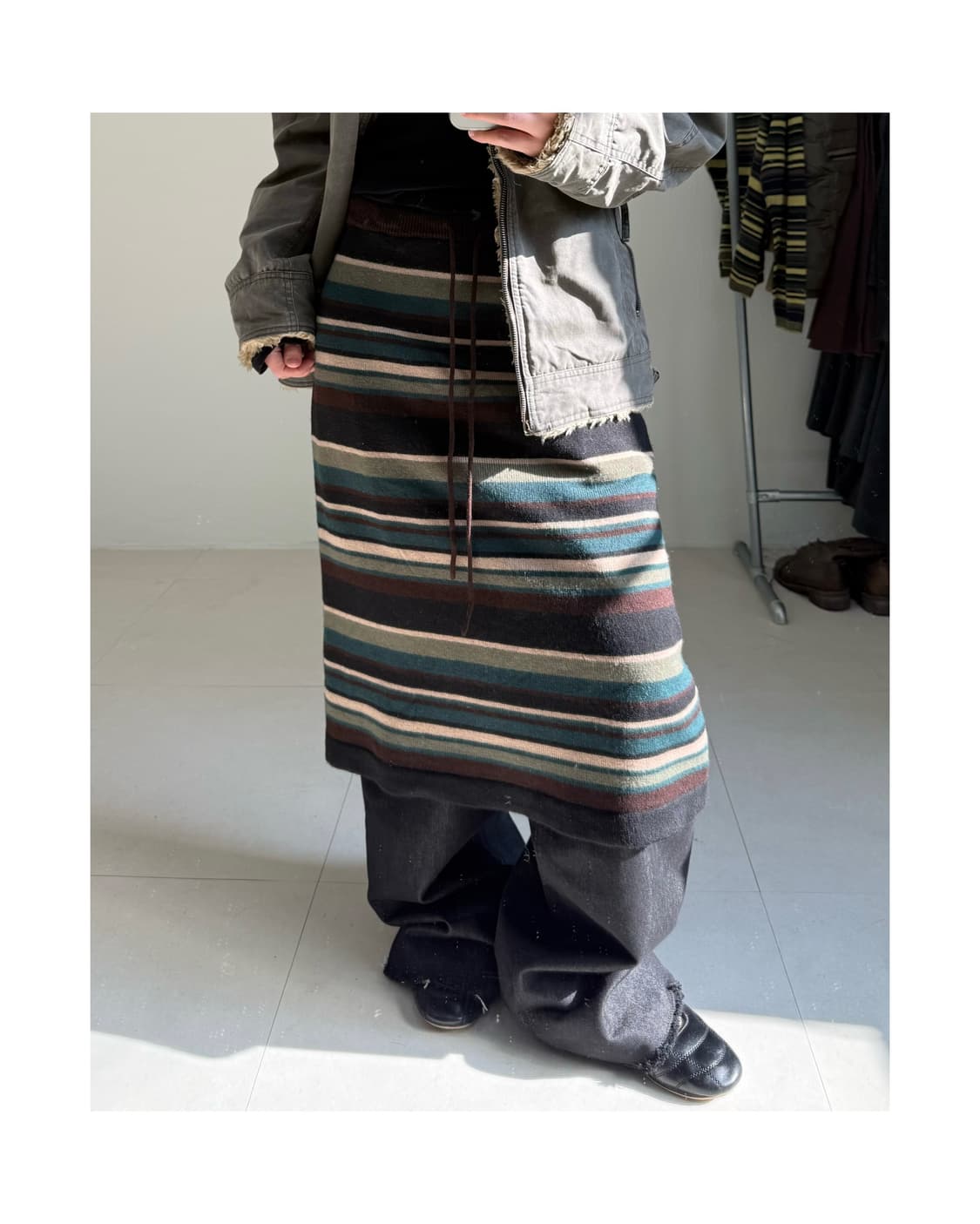 빈티지 미디 스커트 상품이미지1