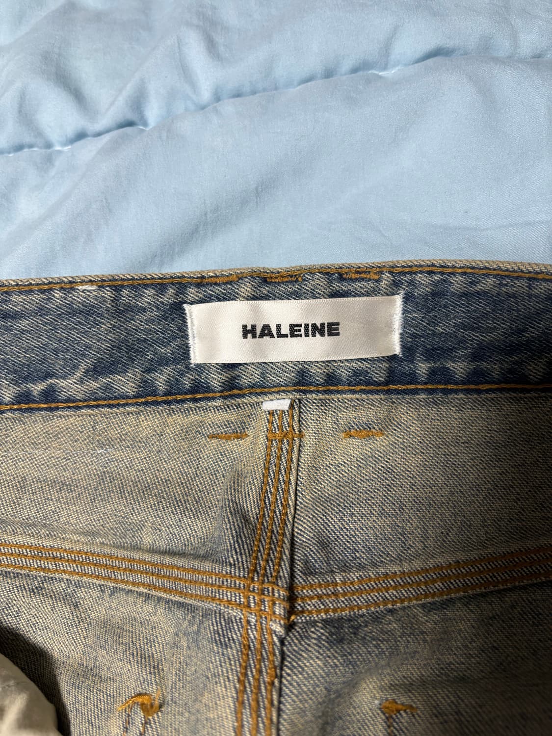 2) 알렌느 왁스 코팅 사이드진 데님 상품이미지5