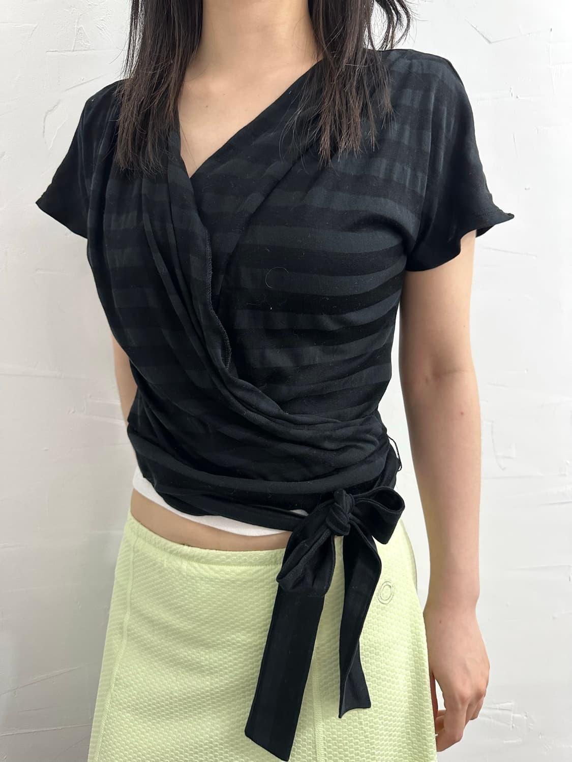 comme ca stripe wrap top 상품이미지6