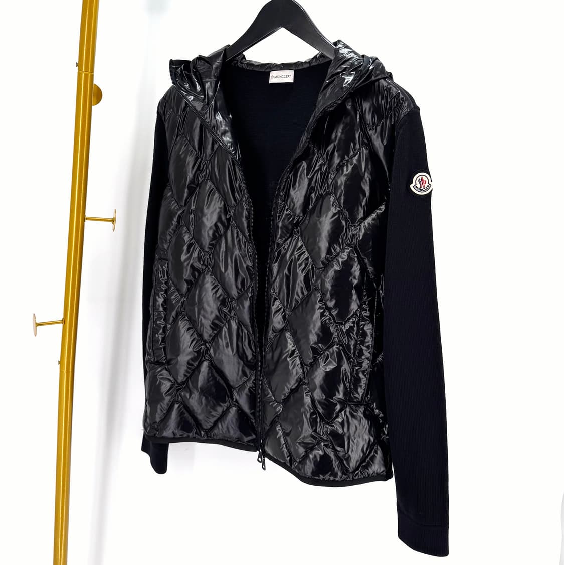 [L사이즈] 몽클레어 울 니트 후드 패딩 자켓 블랙 상품이미지7