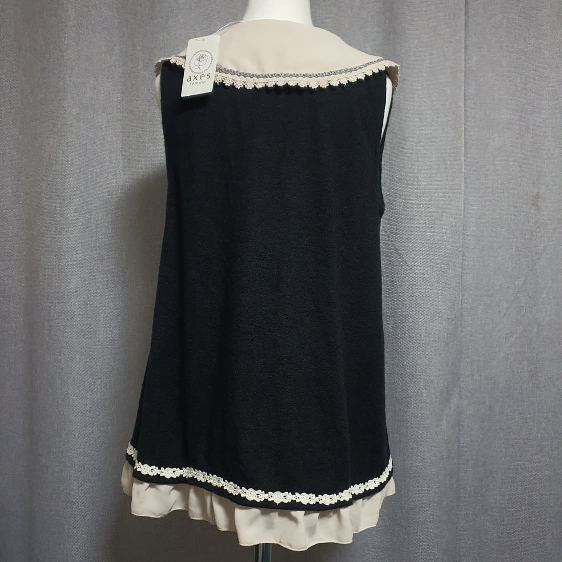 Axes femme 액시즈팜 세일러 슬리브리스 탑 모리걸 빈티지 로걀 상품이미지2
