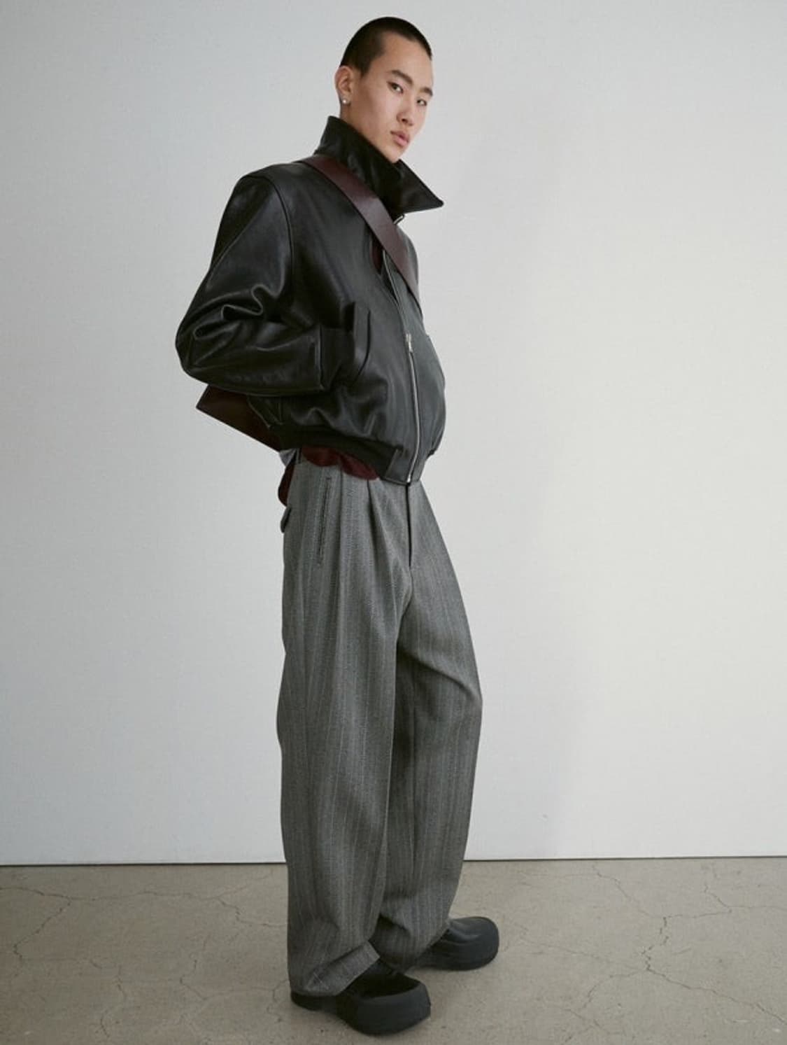 (S) 렉토 24FW 브로큰 헤링본 투 턱 와이드 팬츠 상품이미지4