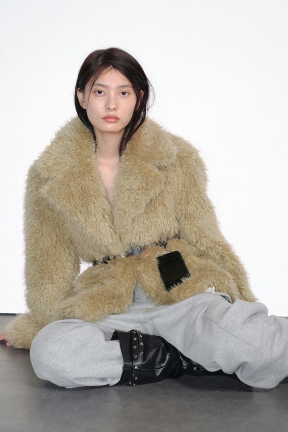 세릭 빅카라 퍼자켓 베이지 상품이미지1