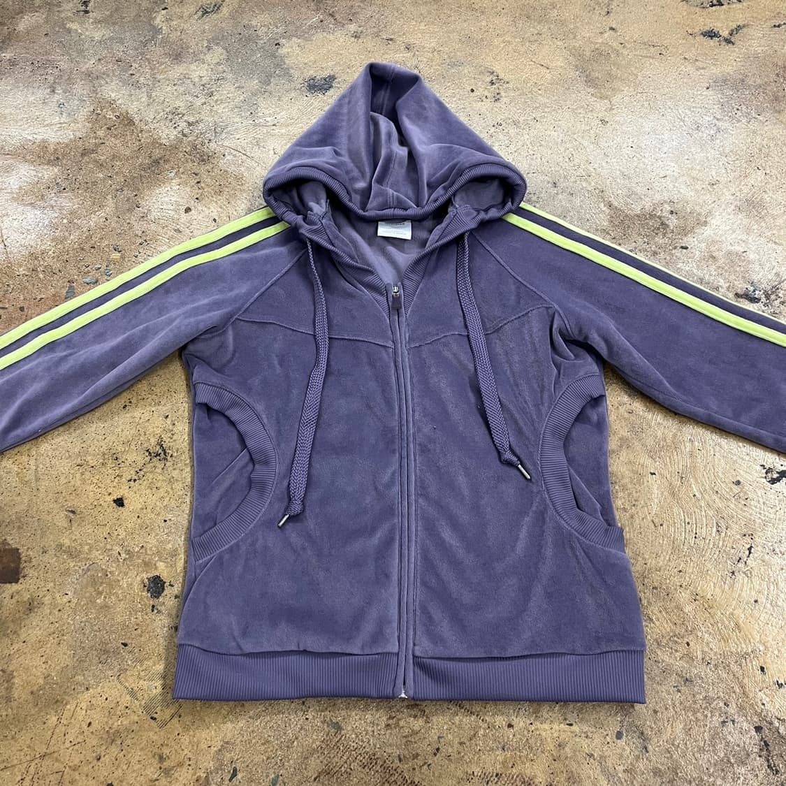 아디다스 퍼플 레몬 벨벳 브이넥 후플 후드집업 85 상품이미지3