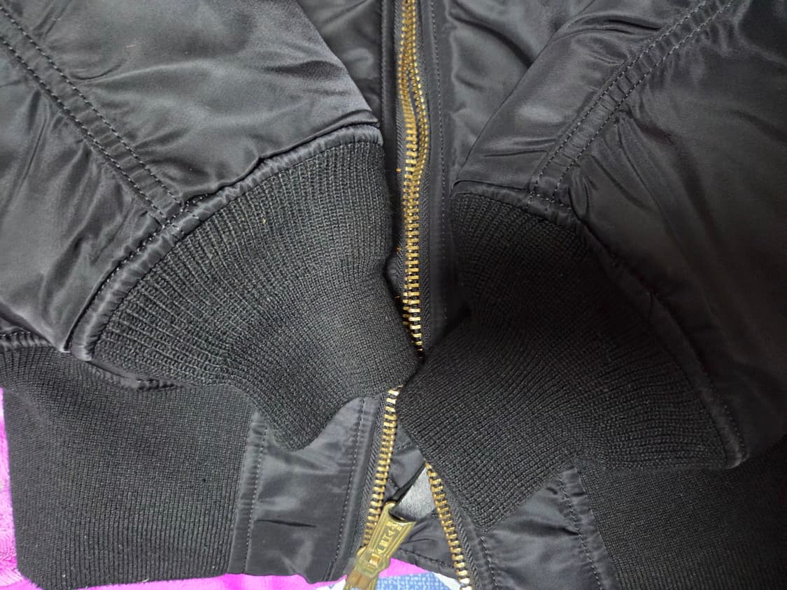 가슴85-95)알파인더스트리 MA-1 블랙 봄버자켓 상품이미지7