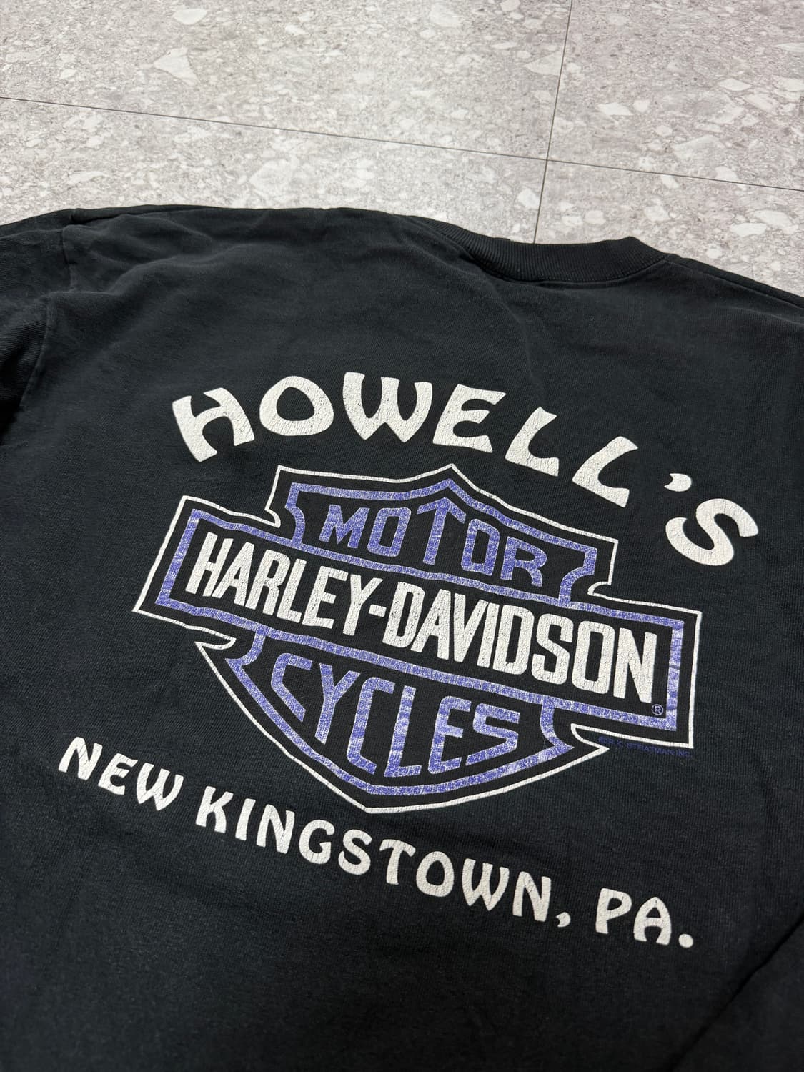 [L] 빈티지 90s 할리데이비슨 라이트닝 롱슬리브 블랙 상품이미지7